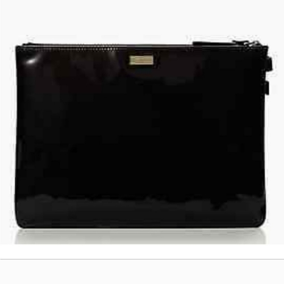 Kate Spade New York "Let Sparks Fly" Georgie Pouch/Clutch/Case - Patent Black - Picture 2 of 10